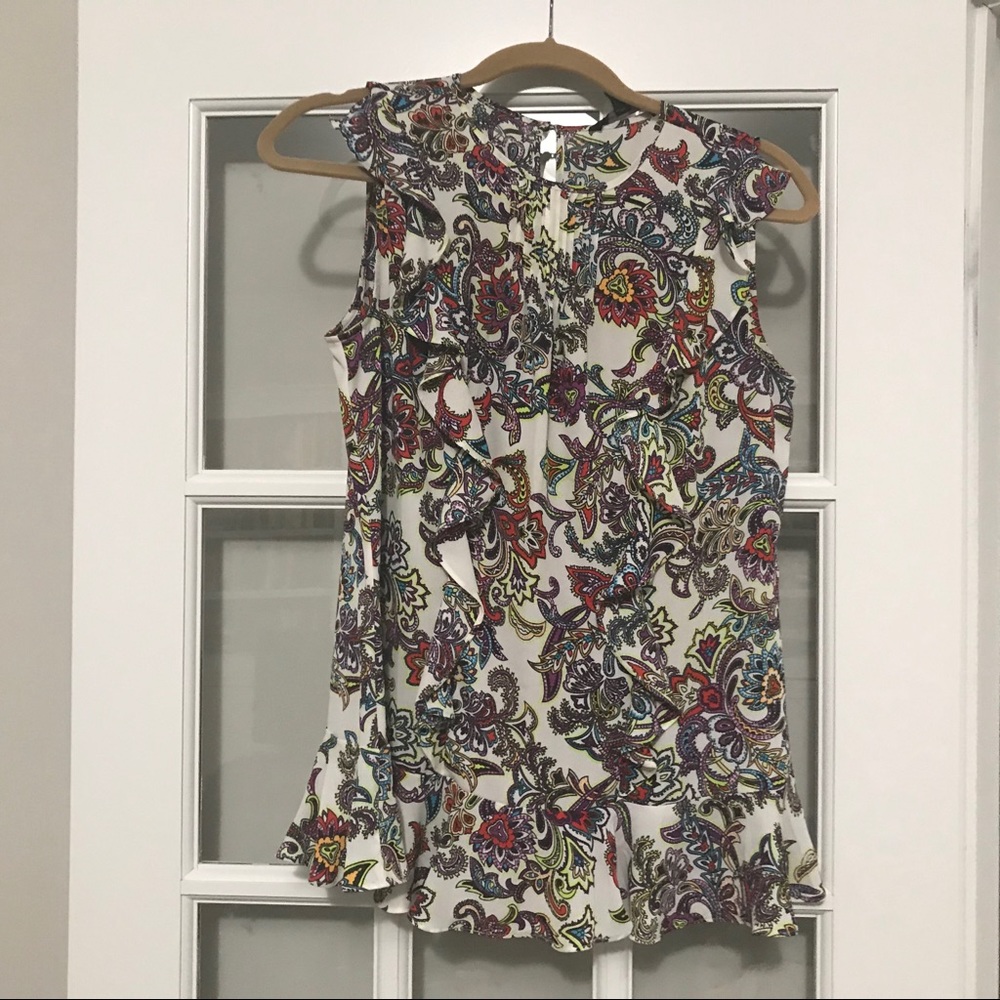 Banana Republic Sleeveless multicolored ruffle top
